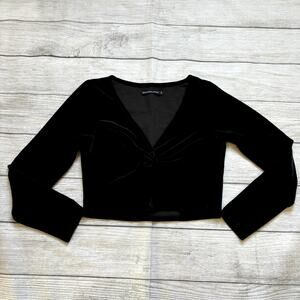 Abercrombie & Fitch Velvet Long Sleeve Twist Front Top Shirt Women Size Small